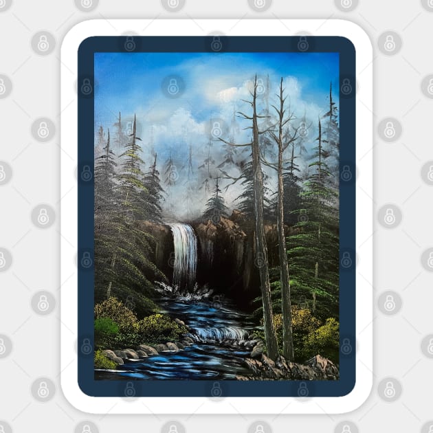 Northwest Waterfall Sticker by J&S mason